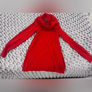 Red Cowl Neck Women's Sweater